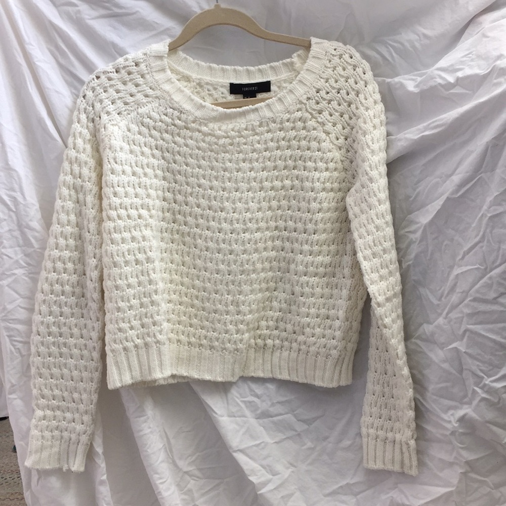 Forever 21 white knit sweater